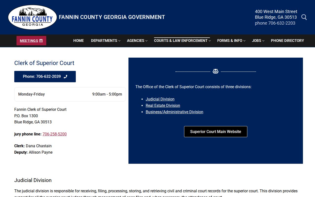Fannin County active warrants Superior Court criminal records